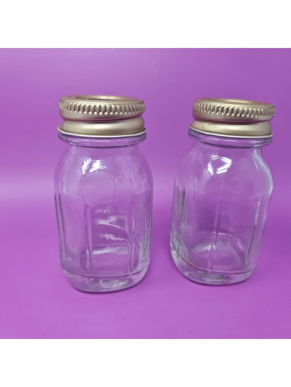 Vintage Ball Perfect Mason Jar Salt and Pepper Shakers Glass Set Made In USA